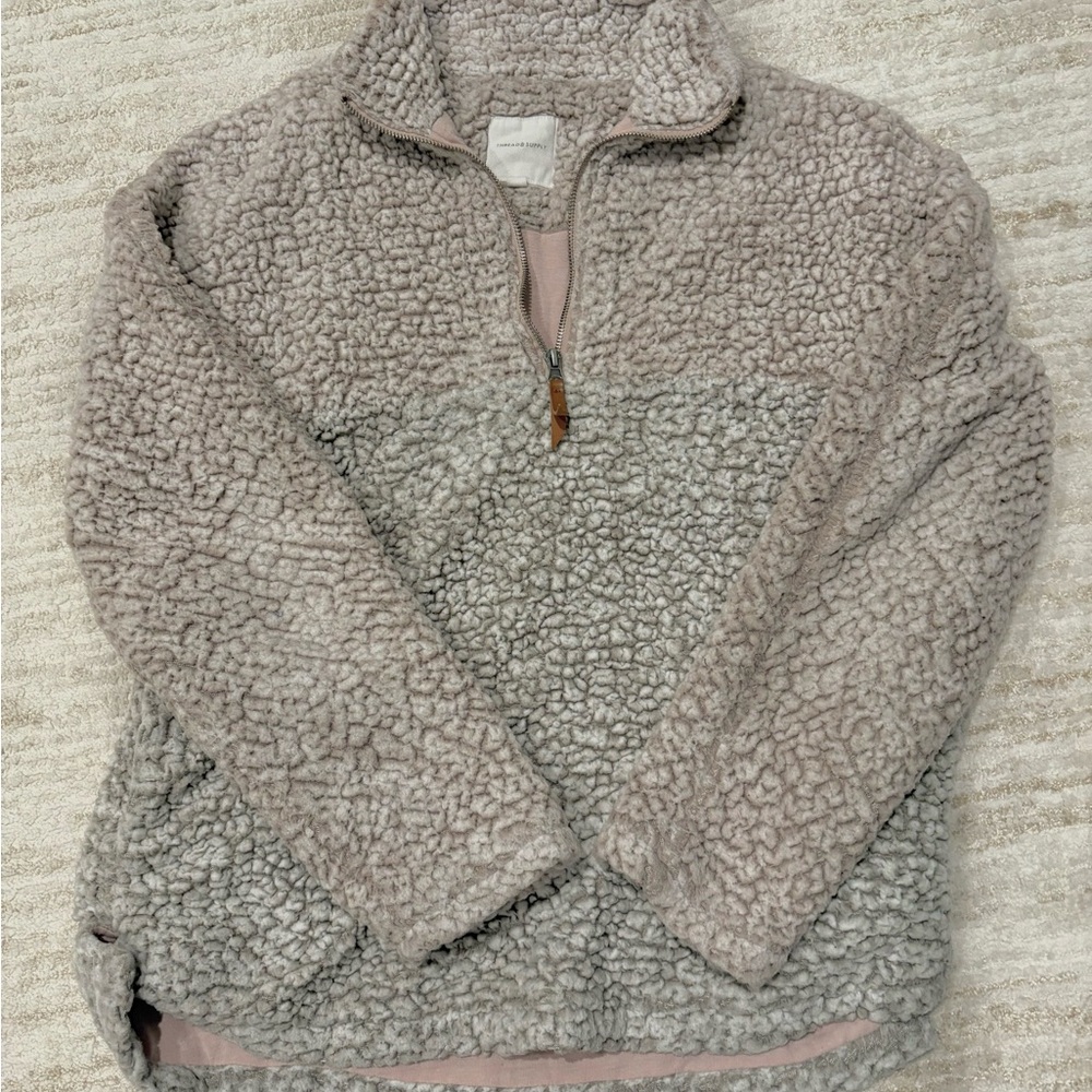 Thread & Supply Cream Sherpa Zip-Up